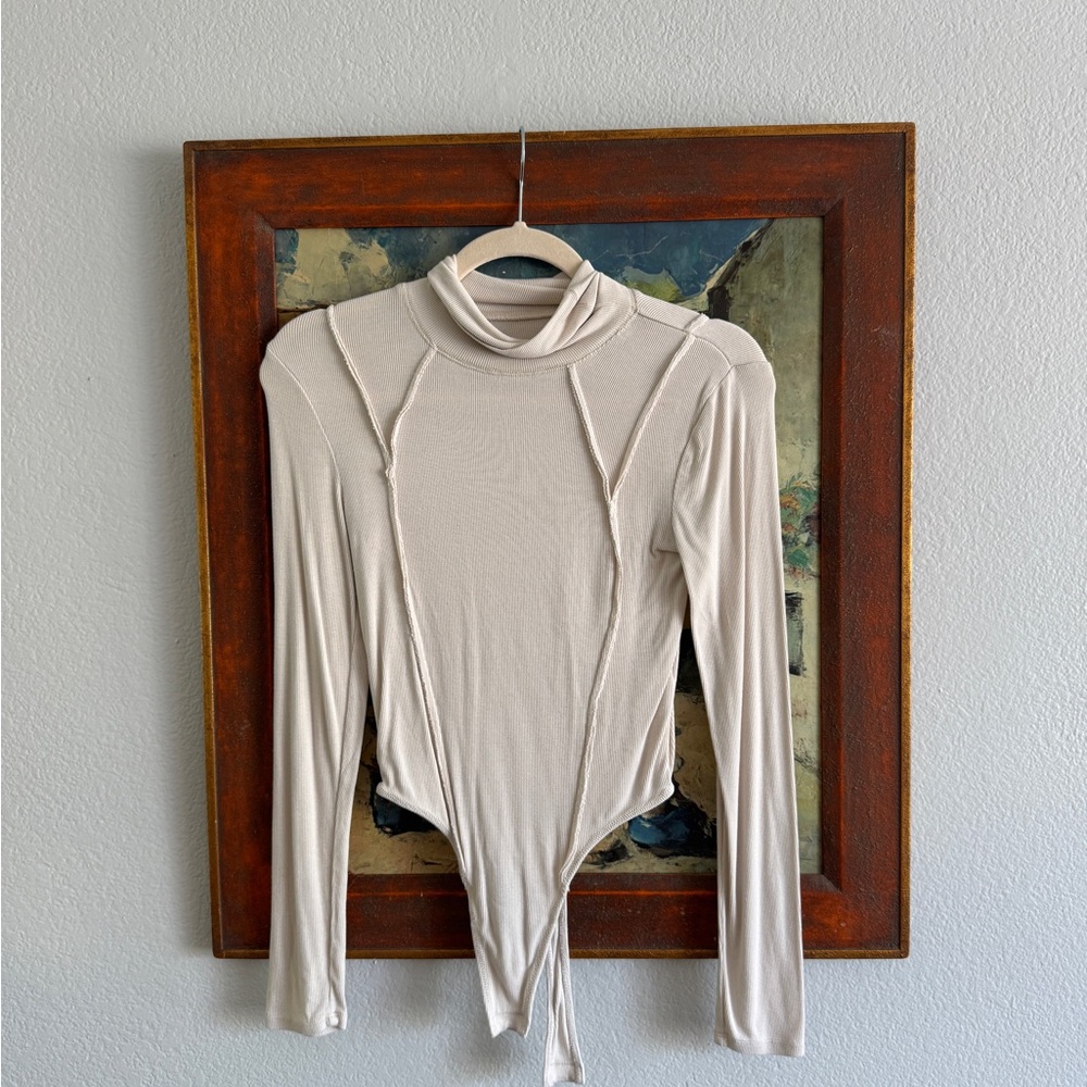 Urban Outfitters Cream Turtleneck Bodysuit